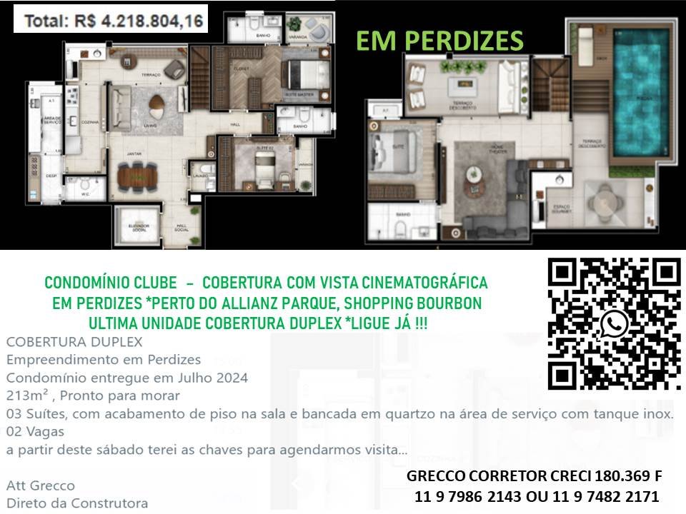 Cobertura Duplex - Venda - Perdizes - São Paulo - SP